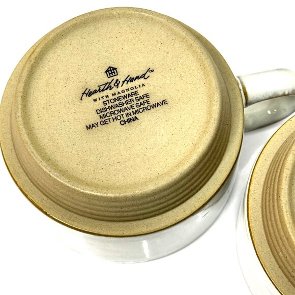 Hearth & Hand Magnolia 10oz Mugs Morning Handsome Beautiful Stoneware Pair of 2 - Picture 6 of 12